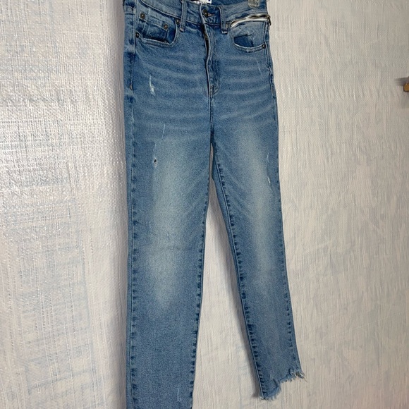 Pistola Fringe Hem Straight Leg Jeans Blue 
High Rise. - Picture 2 of 10